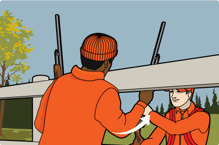 Step 3.Pass Firearms through fence Step 3.Pass Firearms through fence
