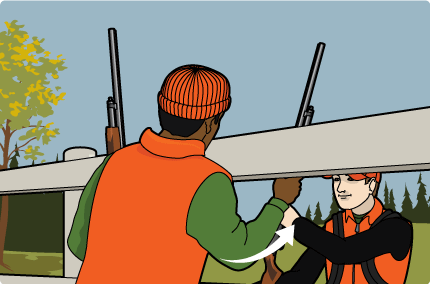 Step 3.Pass Firearms through fence Step 3.Pass Firearms through fence